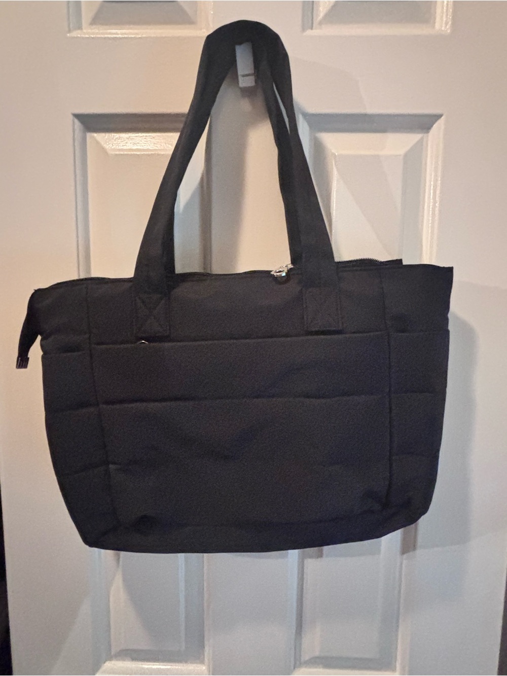 Source Unknown Black Quilted Tote Bag